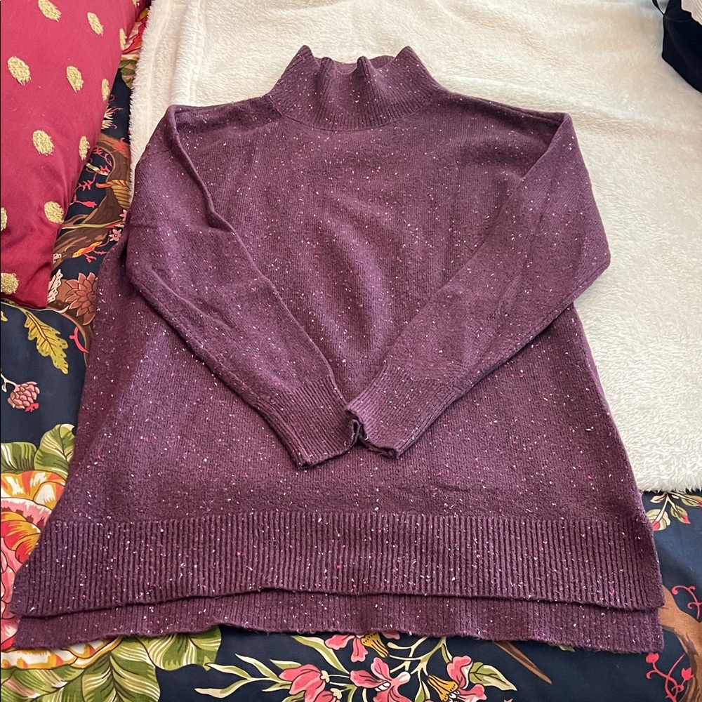 Women's Purple Turtleneck Sweater